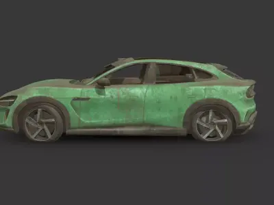 Abandoned Car - Xiaomi YU7 2025 Low-poly 3D model