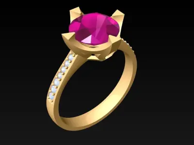 Diamond Ring - Womens Rings - N719357 3D print model