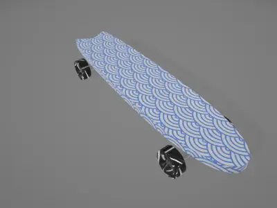Decorative Surfboard - Stylish 3D Model for Rendering Low-poly 3D model