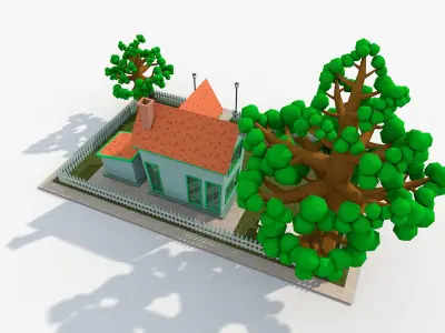 Cartoon House 3D model