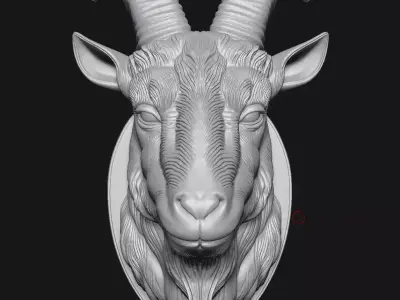 goat sculpture 3D print model