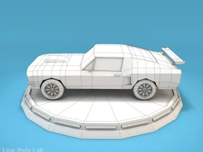 Cartoon Racing City Car Low-poly 3D model