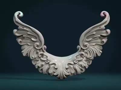 Scroll Wings 3D print model