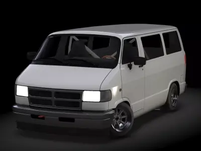 Dodge VAN Low-poly 3D model