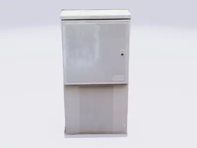 Ultra-realistic street electrical cabinet high-poly 3D model