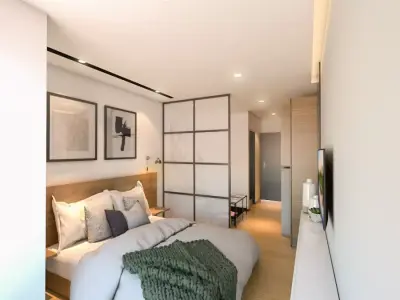 Bedroom at Apartmement 24m square 3D model