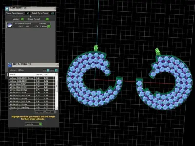Diamond Jewelry Earring 3D print model shop