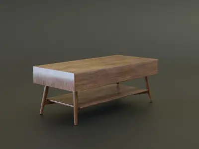 Mid-Century Coffee Table Low-poly 3D model