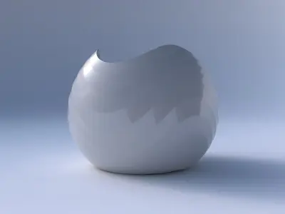 Bowl Spheric wavy with small horizontal sections 3D print model