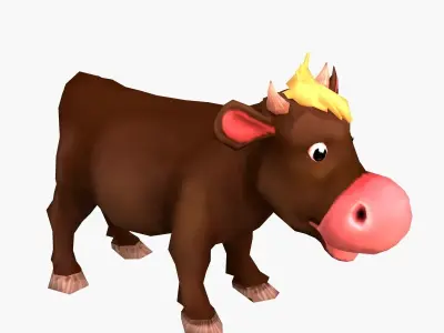 Cartoon Calf Low-poly 3D model