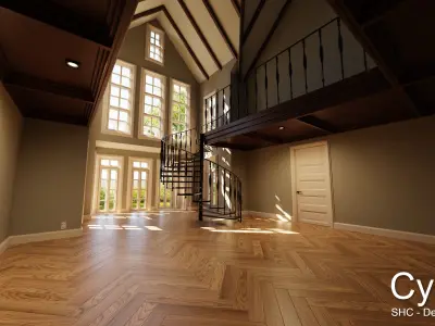 Large Mansion 2021 Blender Eevee and Cycles 1 without furniture Low-poly 3D model