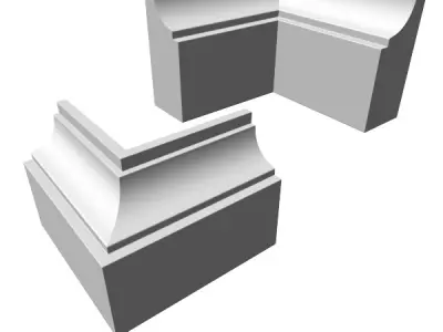 Moulding set of door trim pieces 3D model
