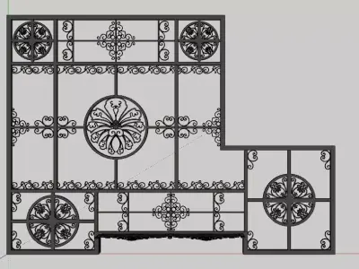 Iron Glass Roof Art Mounted Villa Facade 3D model 3D model  3D model