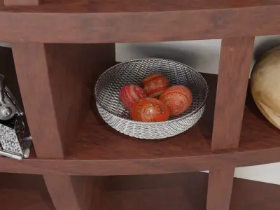 Wooden bookshelf library full with 33 models 3D model