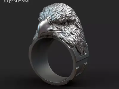 Ring jewelry Eagle vol1 3D print model
