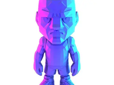 Bulls Michael Air Jordan 1 Funko Pop Low Poly toy 3D print model