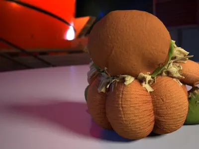 0002-05 Pumpkin Plushie Low-poly 3D model