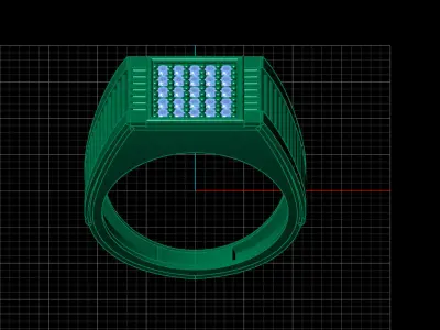 Print Ready STL 3DM  Gents Rings Diamond Men Ring  3D print model 2