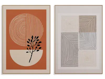 Abstract Painting Frame set 3D model 107