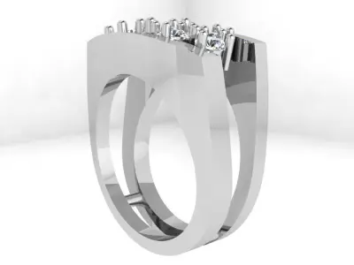 Diamond Unique Ring 4246 3D print model