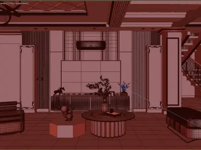  neo classic Tv wall 3D model