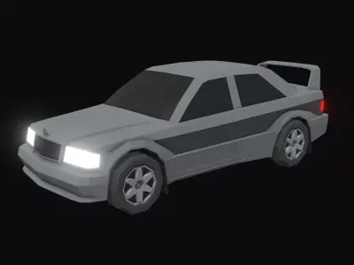 Mercedes 190 Low Poly Low-poly 3D model