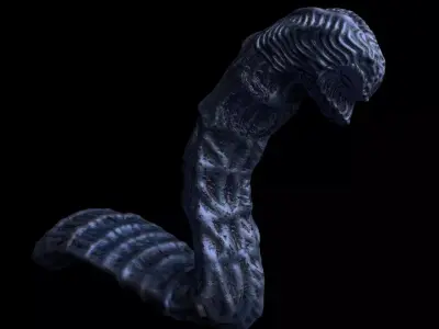 Alien Snake Monster Low-poly 3D model