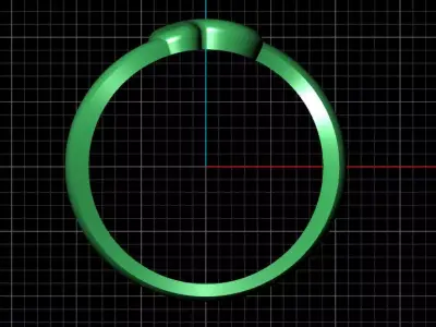 P alphabet baypass ring 3D print model