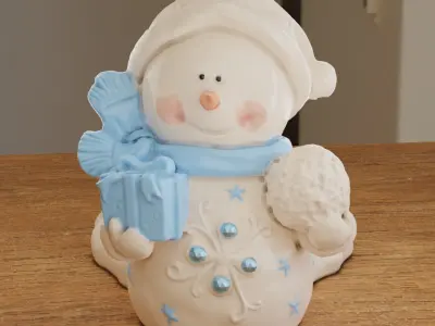 cute snowman - christmas ornament - winter decoration - home 3D print model