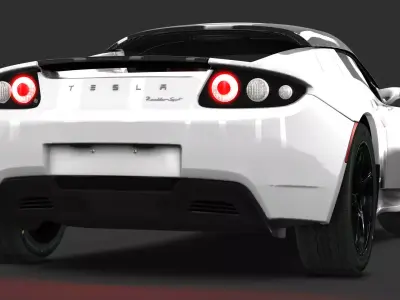Tesla Roadster 2011 Low-poly 3D model