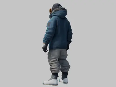 3D Model of Person in Winter Clothing Low-poly 3D model