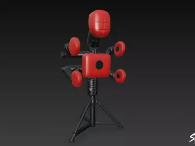 Freestanding Boxing Trainer Low-poly 3D model