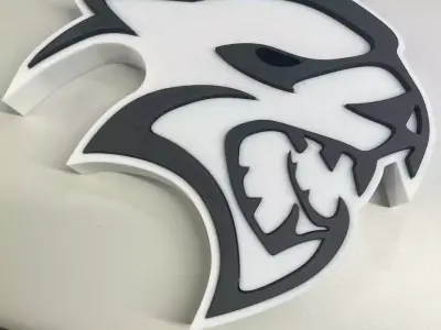 Dodge Hellcat Redeye Logo With Led  3D print model