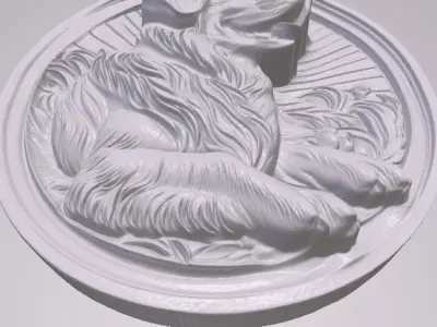 Golden Retriever 1 basrelief for 3D printing 3D print model