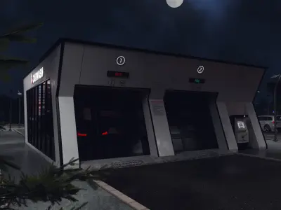 Automated Car Wash Low-poly 3D model