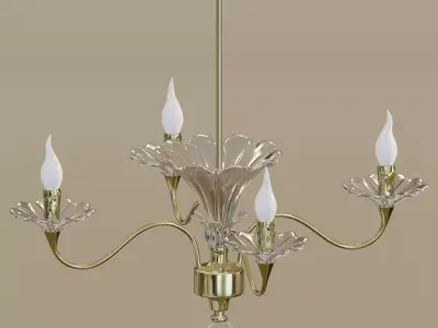 Floral Tulip Chandelier 3D model