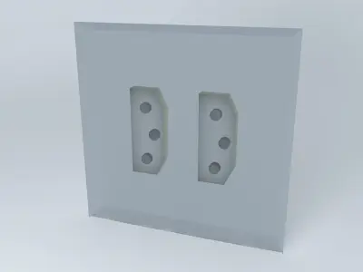 TAKE 2 wall plate with two holes Free 3D model