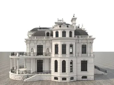 European Style Villa 2 3D model Low-poly 3D model