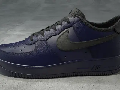 Nike Air Force 1 low binary blue Low-poly 3D model