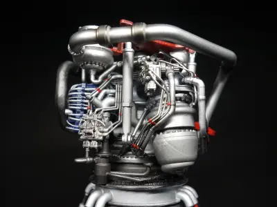 RS-25 Space Shuttle Rocket Engine 3Dprint model 3D print model