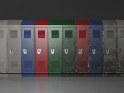 Modular Dial Locker Pack Low-poly 3D model