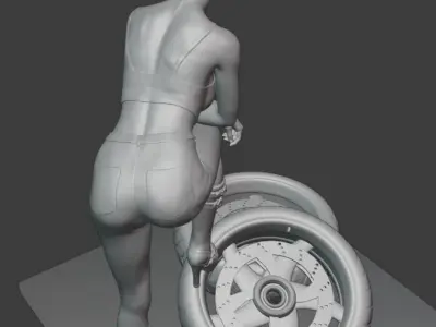 Racing Girl 3D print model