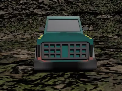Low Poly Retro City Car 3D model