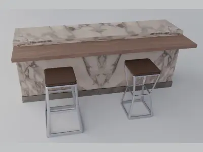 Kitchen countertop islands collection 3D model