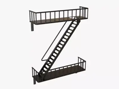 Decorative wall shelf 02 3D model