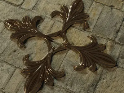 Gold Ornament Low-poly 3D model