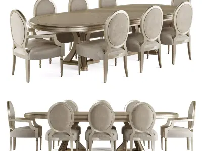 CARACOLE DINING TABLE AND CHAIRS 3D model