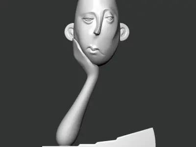 Face Vase Unimpressed Boy for 3D print 3D print model
