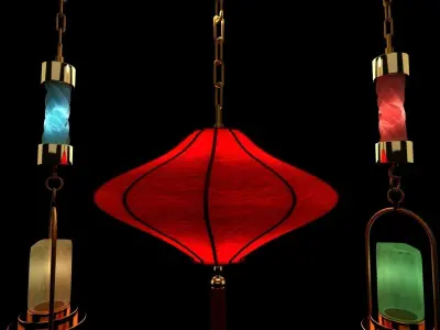Chinese Red Lantern 3D model buy