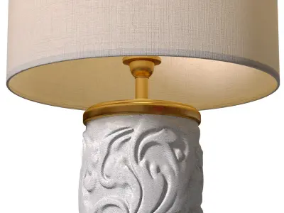 Table lamp plaster base Flora Column Sculptural Scandinavian 3D model